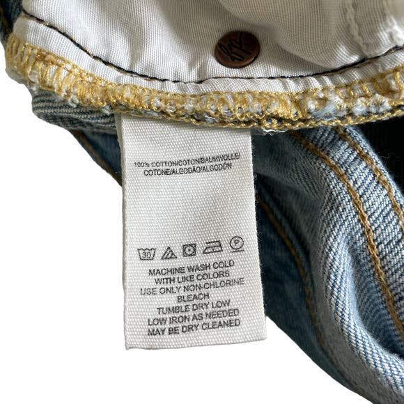 FREE PEOPLE We The Free Maggie Mid Rise Straight Leg Distressed Jeans 29 Grunge - Picture 13 of 13